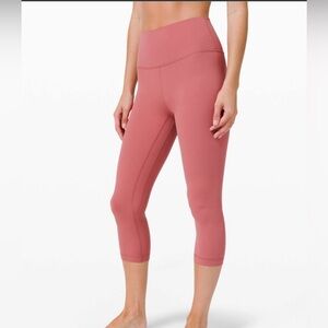 Lululemon Align Crop 21" High Rise Leggings Soft  Pink Redish size 10